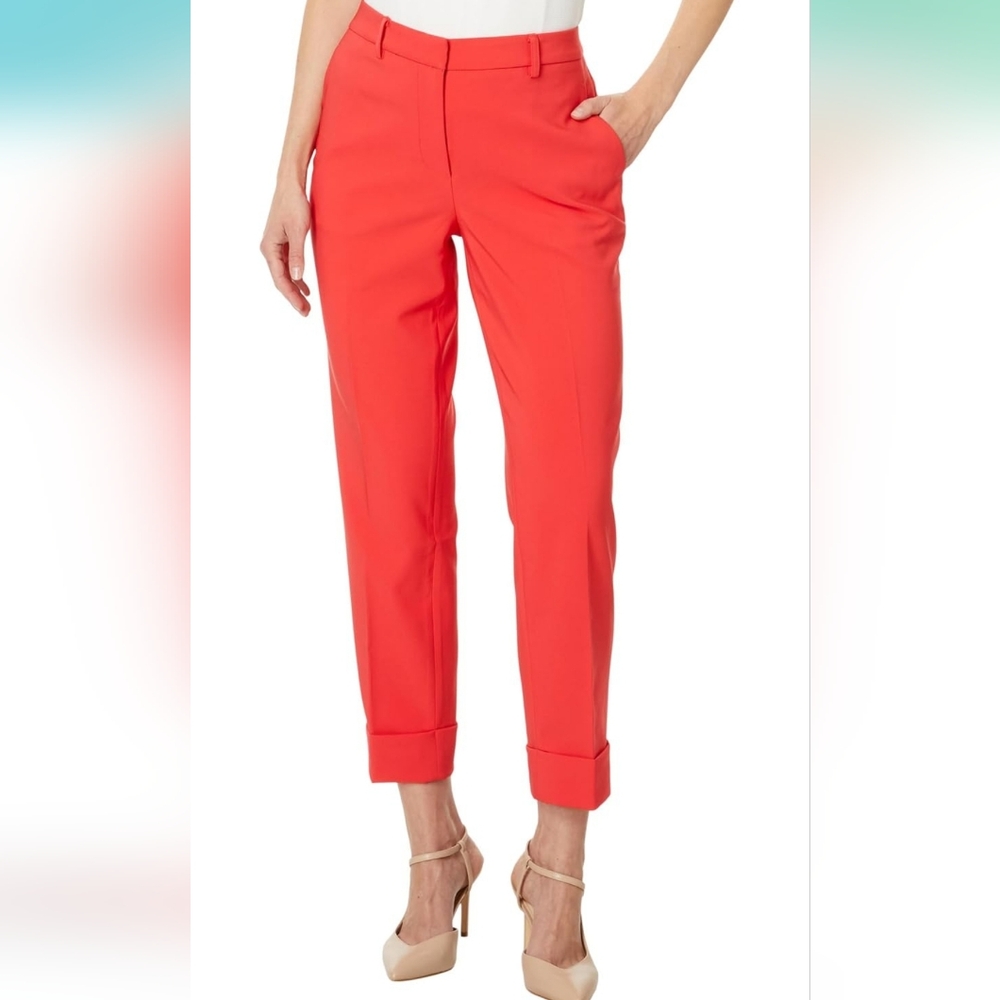 NWT Vince Camuto Tailored Pant W/large Cuff:‎ Tulip Red: Size 6